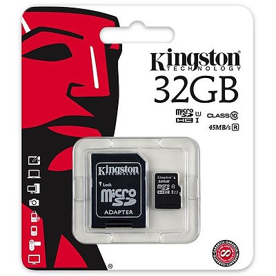 Kingston SDC10G2 32GBFR 32GB microSDHC Class 10 UHS-I upto 45MB/s with SD adaptor - With Warranty