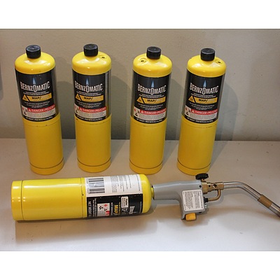 Bernzomatic TS8000 Gas Torch with Spare Gas Bottles