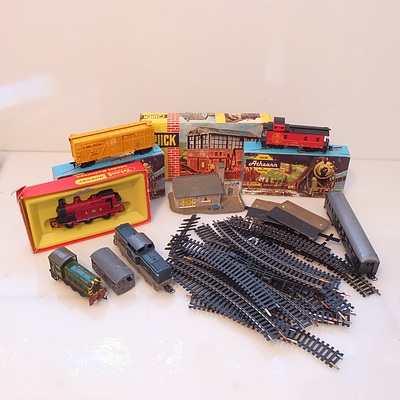 Collection of Vintage Railways Toys, Including Triang Hornby Maroon LMS