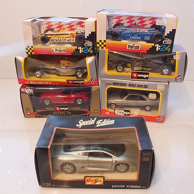 Collection of 13 Boxed Cars, Including BMW, Mercedes, Renault and More