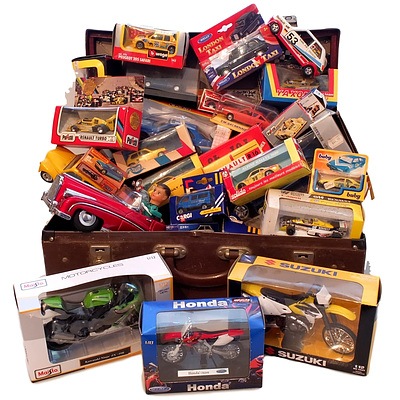 Large Collection of Toy Cars and Motorbikes