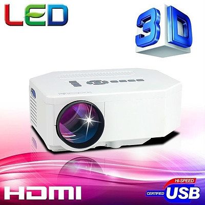 LED Home Theatre Projector 1080P Full HD HDMI & Supports Red and Blue 3D - RRP $399 - Brand New