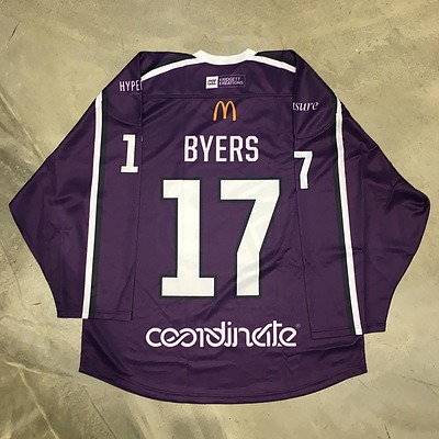 2017 CBR Brave Ice Hockey Charity Round, Signed and Worn Jersey - #17 Byers