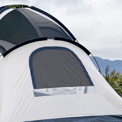 6 Person Family Camping Tent Navy Grey - Brand New