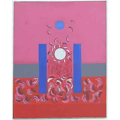 AW Bosanquet (Dates Unknown) Static Ecstasy 1969 Oil on Canvas and Another Unsigned Abstract Canvas