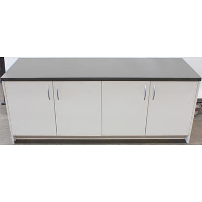 Charcoal/White Laminate Credenza