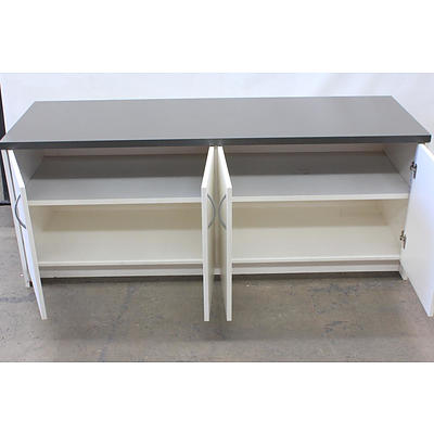 Charcoal/White Laminate Credenza