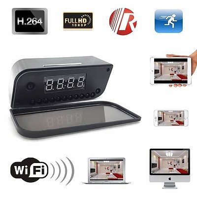 Wireless Wi-Fi Spy Clock with Hidden Camera with Night Vision Android & iPhone - Brand New