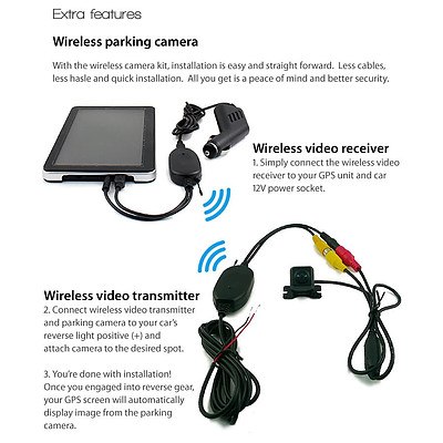 7 inch GPS & Wireless Reversing Camera with Night Vision Bluetooth & Australian Maps - Brand New