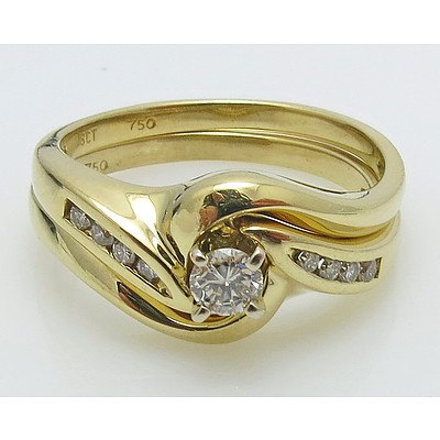 Fitted Set of 18ct Gold Diamond Rings