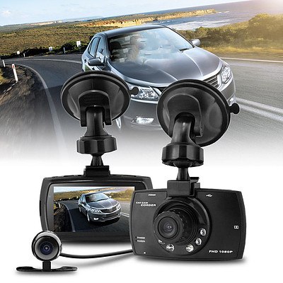 2.7 inch HD Dual Camera Dashcam with Night Vision with Rear View Camera - Brand New