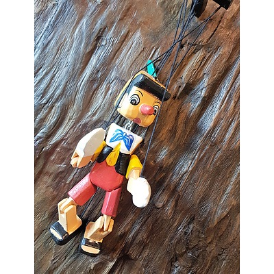 New Hand Made Timber Hanging Pinocchio Puppet