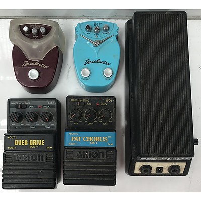 Lot of 5 Guitar Pedals - Brand Arion, PSK and Danelectro - Assorted Models