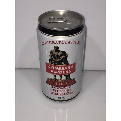 Canberra Raiders - Tooheys Draught 1994 Commemorative Beer Can