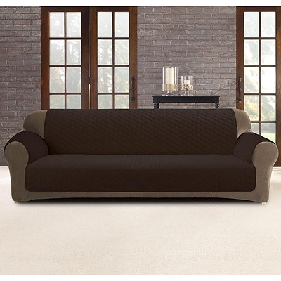 Surefit Custom Fit Sofa Cover Protector Coffee 3 Seater - RRP: $50 - Brand New