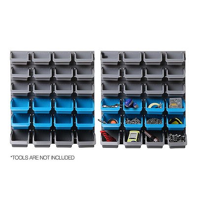 48 Piece Bin Wall Mounted Storage Rack - Brand New