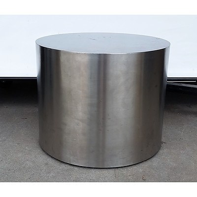 Stainless Steel Cylindrical Side Table