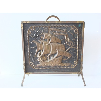 Vintage Nautical Themed Fire Screen