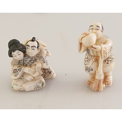Two Japanese Ivory Netsuke