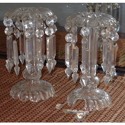 Pair Victorian Crystal Lustres