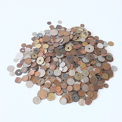 Large Collection of Coins and Tokens