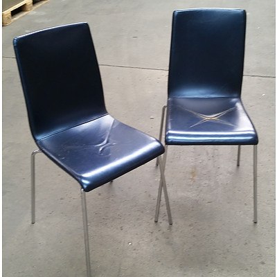 Sigtah Blue Vinyl Chairs - Lot of 10