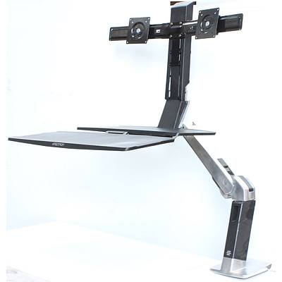 Ergotron WorkFit-A Dual Monitor Standing Desk Arm with Work Surface and Keyboard Platform