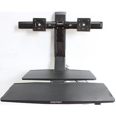 Ergotron WorkFit-A Dual Monitor Standing Desk Arm with Work Surface and Keyboard Platform