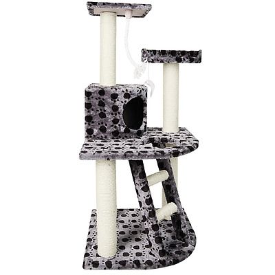 Cat Scratching Poles Post Furniture Tree House Condo Black Grey - Brand New