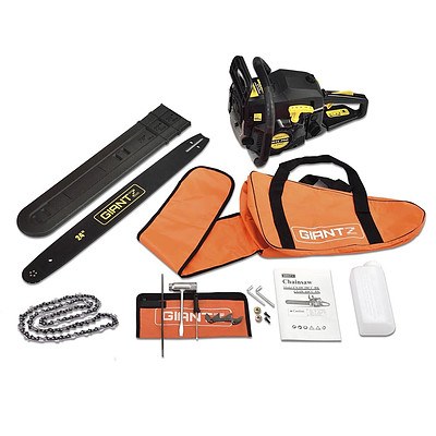 Giantz 66CC Petrol Chainsaw with Carry Bag and Safety Set - Brand New