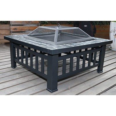 18 inch Square Metal Fire Pit Outdoor Heater - RRP $176.95 - Brand New