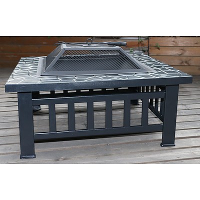 18 inch Square Metal Fire Pit Outdoor Heater - RRP $176.95 - Brand New