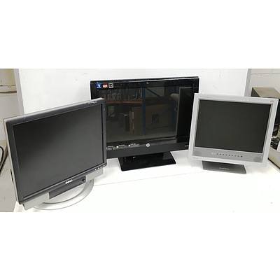 HP TouchSmart All-In-One PC, Dell 17 Inch Monitor and LG 15 Inch Monitor