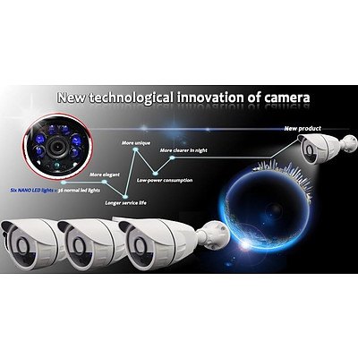 CCTV Camera 6 x Blue IR Laser LEDs 1200TVL Up To 50M Vision - Brand New