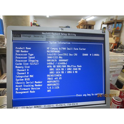 Hp Dc7900 Intel Core 2 Duo (E8400) 3.00Ghz Desktop Sff
