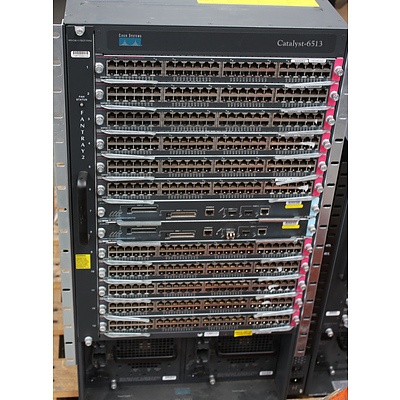 Cisco 6513 Modular Network Switch with 13 Cards