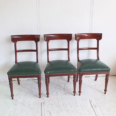 Six Stained Ash and Rexine Bar Back Chairs