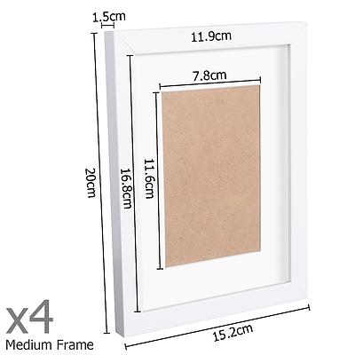 17 Pc Photo Frames Set Wall White - Brand New