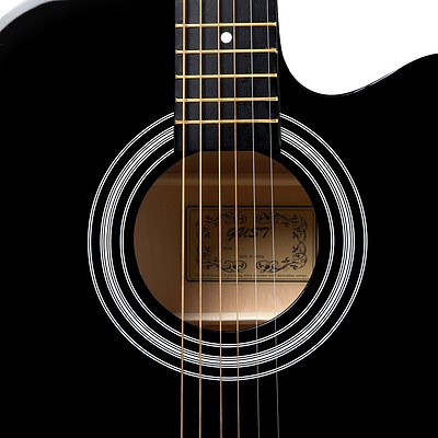 41 inch 5- Band EQ Electric Acoustic Guitar Full Size Black - Brand New