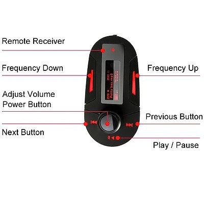 Car MP3 Player Wireless FM Transmitter With USB SD MMC Slot Perfect High Quality Stereo with USB Port Black - Brand New
