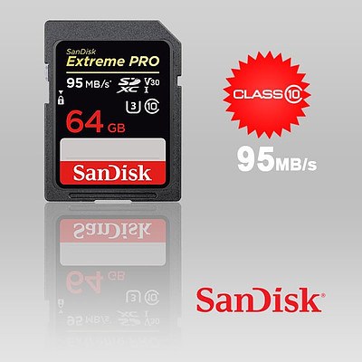 SanDisk 64GB Extreme PRO UHS-I SDXC Memory Card (V30) 95mb/s SDSDXXG-064G-GN4IN- with Warranty