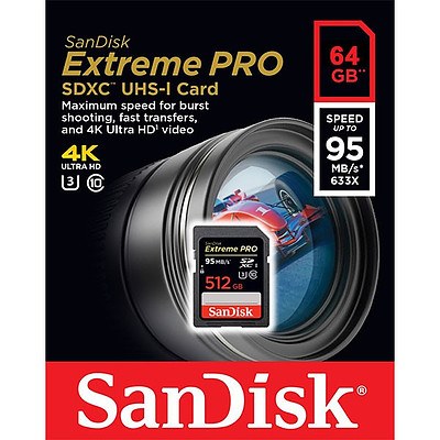 SanDisk 64GB Extreme PRO UHS-I SDXC Memory Card (V30) 95mb/s SDSDXXG-064G-GN4IN- with Warranty