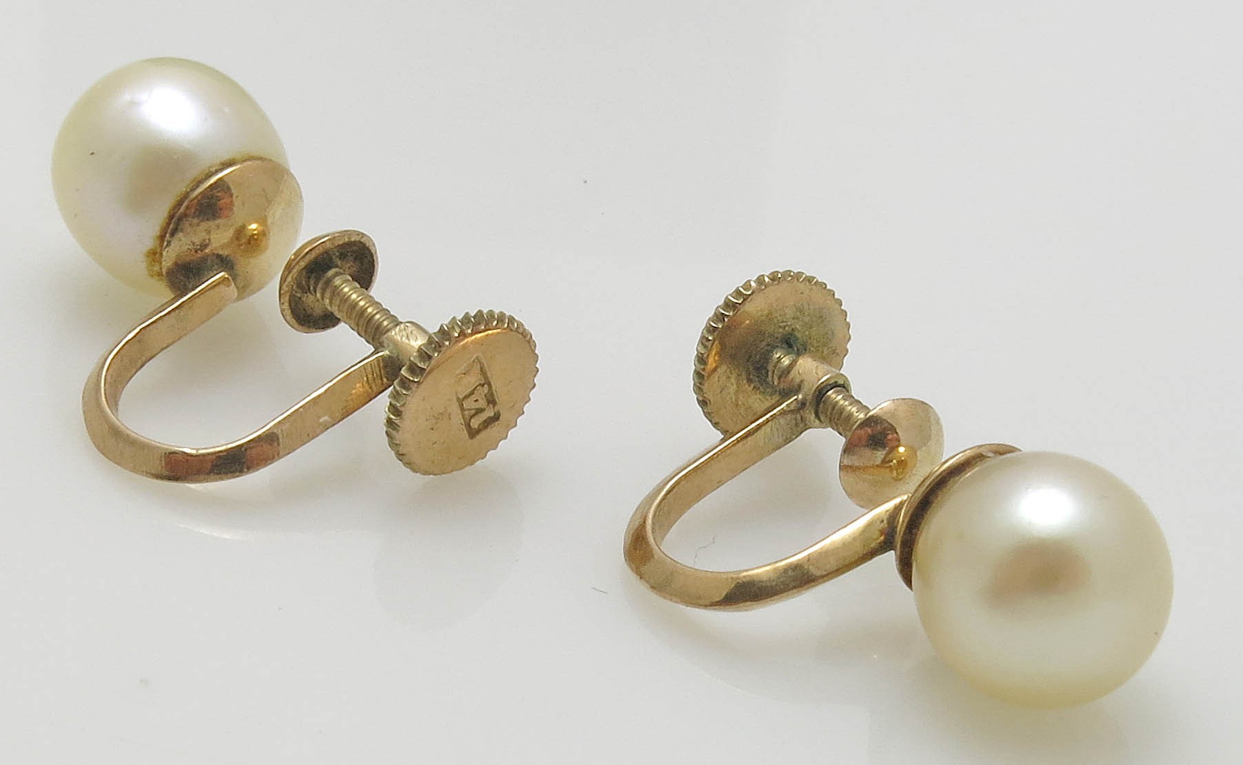 MIKIMOTO 14ct Gold Pearl Earrings Lot 878206 ALLBIDS