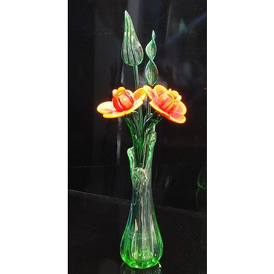 Glass Flower Arrangement in a Glass Vase