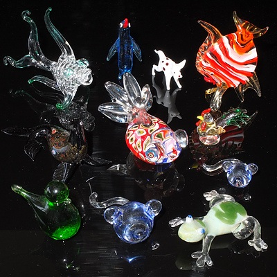 Collection of Small Art Glass Animals