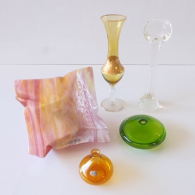 Collection of Art Glass, Including Devine Glass Design Dish