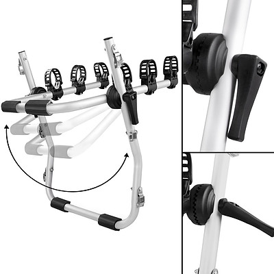 Foldable Aluminium Strap-On 3 Bicycle Bike Rack Carrier- Brand New