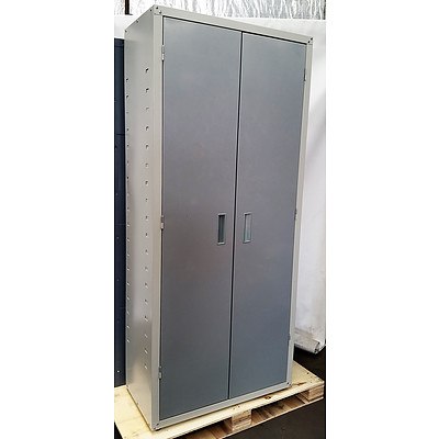 Large 3-Adjustable Shelves Metal Cabinet  - Demonstration Model - Gray