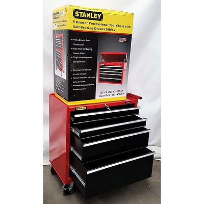 Brand New Stanley Chest/Roller Work Station Combo - Black/Red