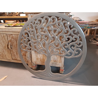 New Hand Carved 80cm Timber Tree of Life Panel Carving